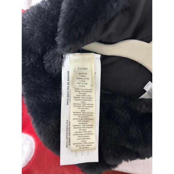 Disney Pottery Barn Kids Mickey Mouse Costume Babies 0-6 Months Black Red - Picture 4 of 5